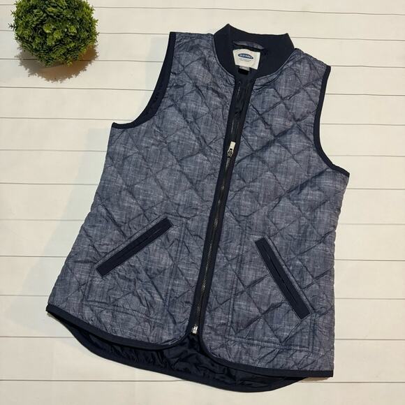 Old Navy Denim Navy Blue Colored Quilted Puffer Vest Women’s Size XS - Picture 1 of 5